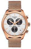 Tissot T Classic PR 100 Chronograph Silver Dial Rose Gold Mesh Bracelet Watch For Men - T101.417.33.031.01 Buy Now By Tissot