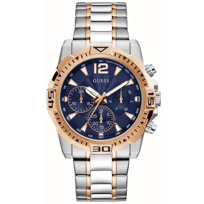 Guess Commander Chronograph Blue Dial Two Tone Steel Strap Watch for Men - GW0056G5 Buy Now By Guess