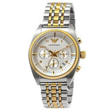 Emporio Armani Classic Chronograph White Dial Two Tone Steel Strap Watch For Men - AR0396 Buy Now By Emporio Armani