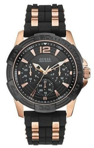 Guess Oasis Black Dial Two Tone Steel Strap Watch for Men - W0366G3 Buy Now By Guess