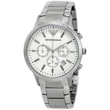 Emporio Armani Renato Chronograph Cream Dial Silver Steel Strap Watch For Men - AR2458 Buy Now By Emporio Armani