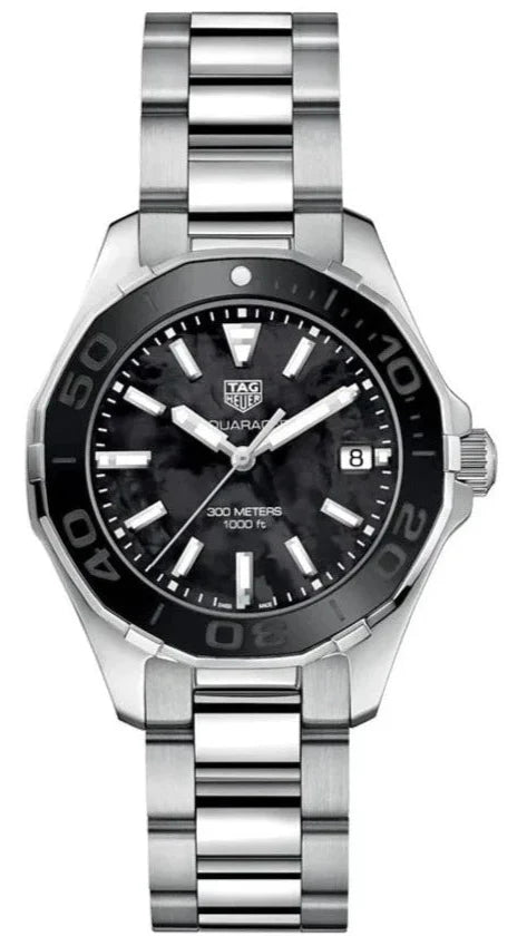 Tag Heuer Aquaracer Quartz Black Dial Silver Steel Strap Watch for Women - WAY131K.BA0748 Buy Now By Tag Heuer