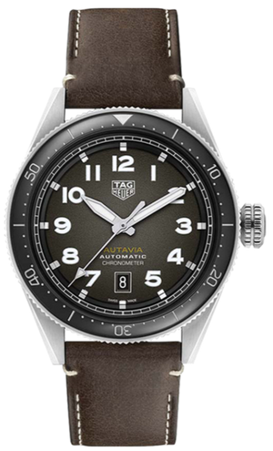 Tag Heuer Autavia Automatic Grey Dial Brown Leather Strap Watch for Men - WBE5114.FC8266 Buy Now By Tag Heuer