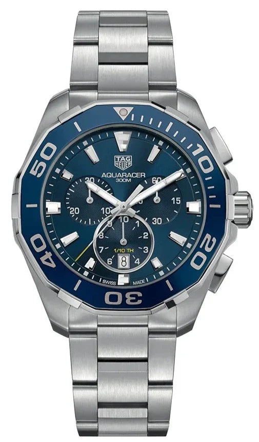 Tag Heuer Aquaracer Blue Dial SIlver Steel Strap Watch for Men - CAY111B.BA0927 Buy Now By Tag Heuer