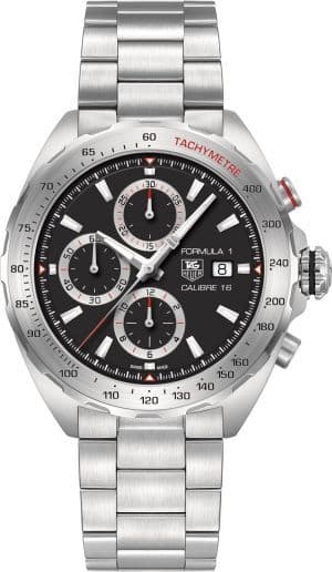 Tag Heuer Formula 1 Calibre 16 Automatic Chronograph Black Dial Silver Steel Strap Watch for Men - CAZ2010.BA0876 Buy Now By Tag Heuer