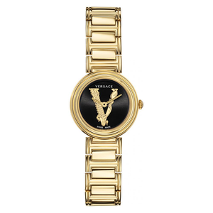 Versace V Virtus Quartz Black Dial Gold Steel Strap Watch For Women - VET300121 Buy Now By Versace