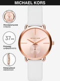 Michael Kors Portia Rose Gold Dial White Leather Strap Watch For Women - MK2660 Buy Now By Michael Kors