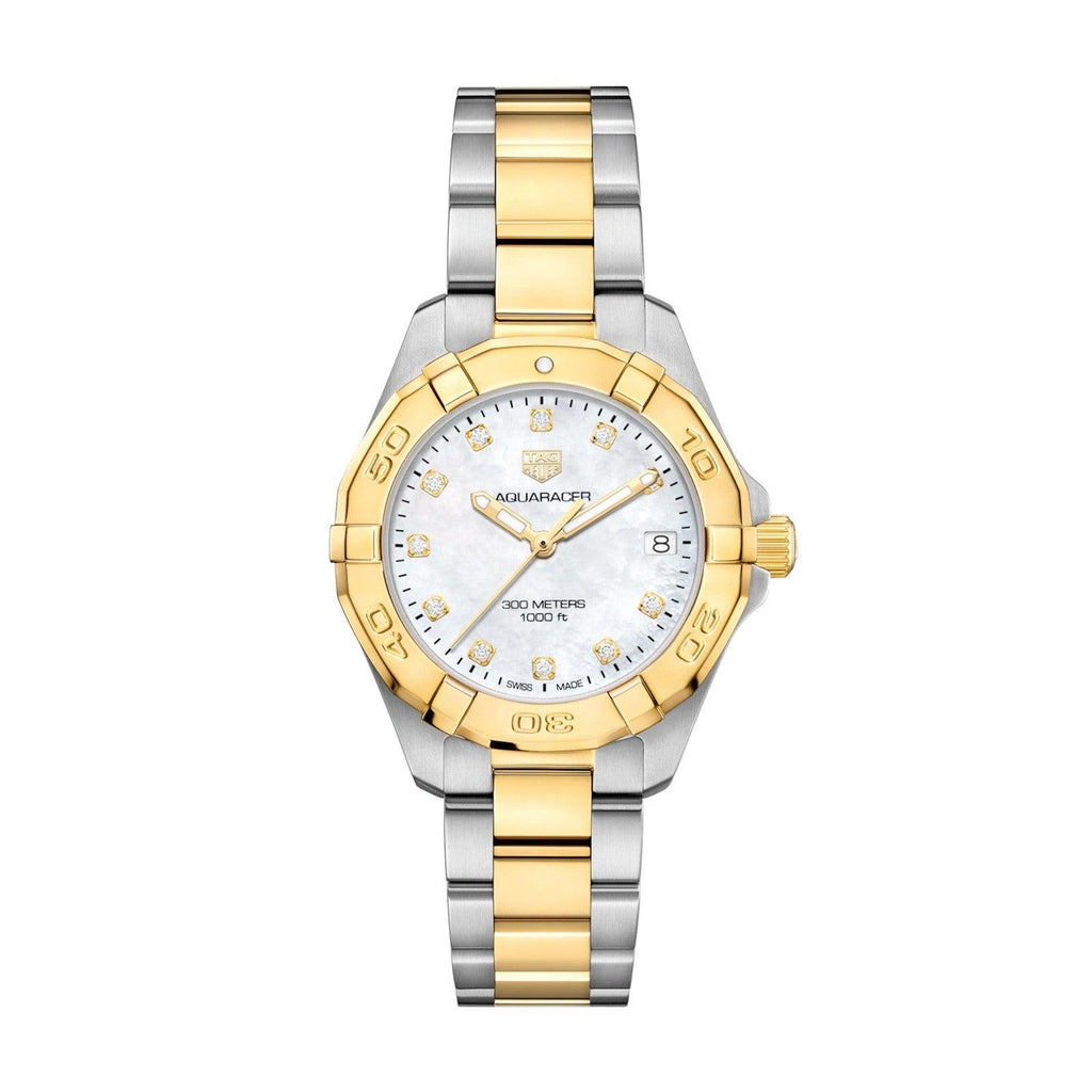 Tag Heuer Aquaracer White Mother of Pearl Dial Two Tone Steel Strap Watch for Women - WBD1322.BB0320 Buy Now By Tag Heuer