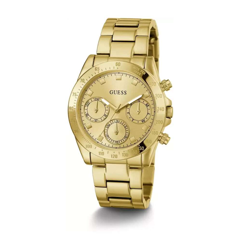 Guess Eclipse Gold Dial Gold Steel Strap Watch for Women - GW0314L2 Buy Now By Guess