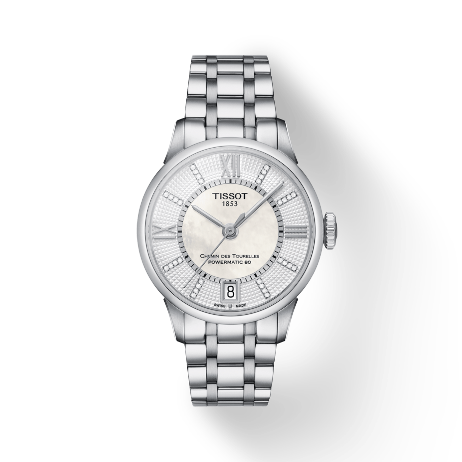 Tissot Chemin Des Tourelles Powermatic 80 Helvetic Silver Dial Silver Steel Strap Watch For Women - T099.207.11.116.00 Buy Now By Tissot