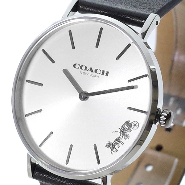 Coach Perry White Dial Black Leather Strap Watch for Women - 14503115 Buy Now By Coach