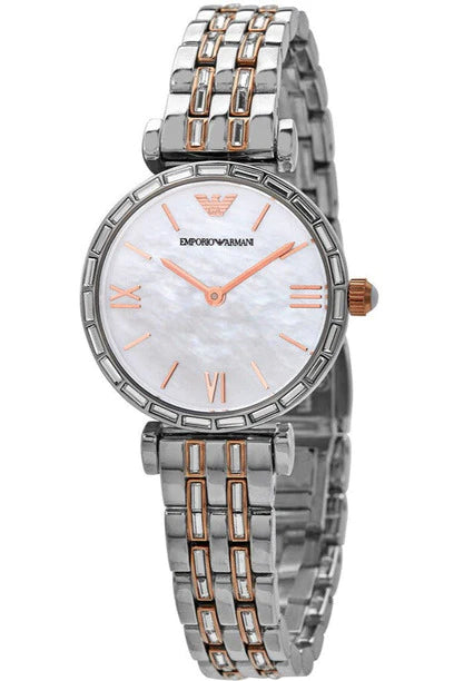 Emporio Armani Gianni T-Bar Silver Dial Two Tone Steel Strap Watch For Women - AR11293 Buy Now By Emporio Armani