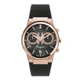 Salvatore Ferragamo Sapphire Chrono Black Dial Black Rubber Strap Watch for Men - SFME00721 Buy Now By Salvatore Ferragamo