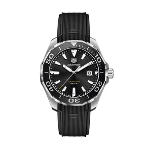 Tag Heuer Aquaracer Quartz Black Dial Black Rubber Strap Watch for Men - WAY101A.FT6141 Buy Now By Tag Heuer