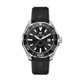 Tag Heuer Aquaracer Quartz Black Dial Black Rubber Strap Watch for Men - WAY101A.FT6141 Buy Now By Tag Heuer