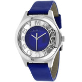 Marc Jacobs Henry Skeleton Blue Dial Blue Leather Strap Watch for Women - MBM1337 Buy Now By Marc Jacobs