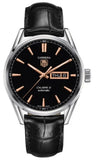 Tag Heuer Carrera Calibre 5 Automatic Black Dial Black Leather Strap Watch for Men - WAR201C.FC6266 Buy Now By Tag Heuer