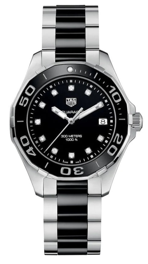 Tag Heuer Aquaracer Quartz Black Dial Two Tone Steel Strap Watch for Women - WAY131C.BA0913 Buy Now By Tag Heuer