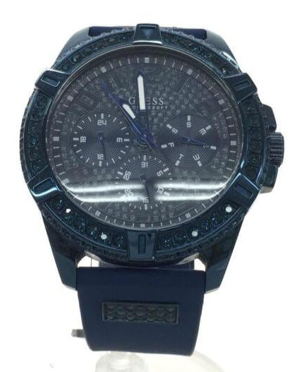 Guess Frontier Crystals Blue Dial Blue Silicon Strap Watch For Men - W1132G4 Buy Now By Guess
