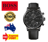 Hugo Boss Blackout Chronograph Black Dial Black Leather Strap Watch For Men - HB1512567 Buy Now By Hugo Boss