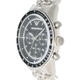 Emporio Armani Tazio Chronograph Black Dial Silver Steel Strap Watch For Men - AR5988 Buy Now By Emporio Armani