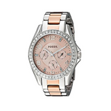 Fossil Riley Multifunction Rose Gold Dial Two Tone Steel Strap Watch for Women - ES4145 Buy Now By Fossil