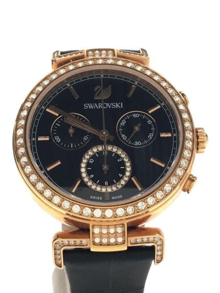 Swarovski Era Journey Chronograph Black Dial Black Leather Strap Watch for Women - 5295320 Buy Now By Swarovski