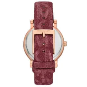 Michael Kors Corey Crystals Red Dial Red Leather Strap Watch for Women - MKO1025 Buy Now By Michael Kors