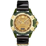 Versace Icon Active Chronograph Gold Dial Black Silicone Strap Watch For Men - VEZ700321 Buy Now By Versace