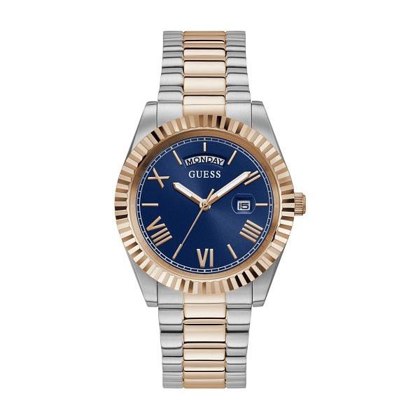 Guess Connoisseur Quartz Blue Dial Two Tone Steel Strap Watch For Men - GW0265G12 Buy Now By Guess
