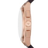 Emporio Armani Federico Chronograph Blue Dial Brown Leather Strap Watch For Men - AR11563 Buy Now By Emporio Armani