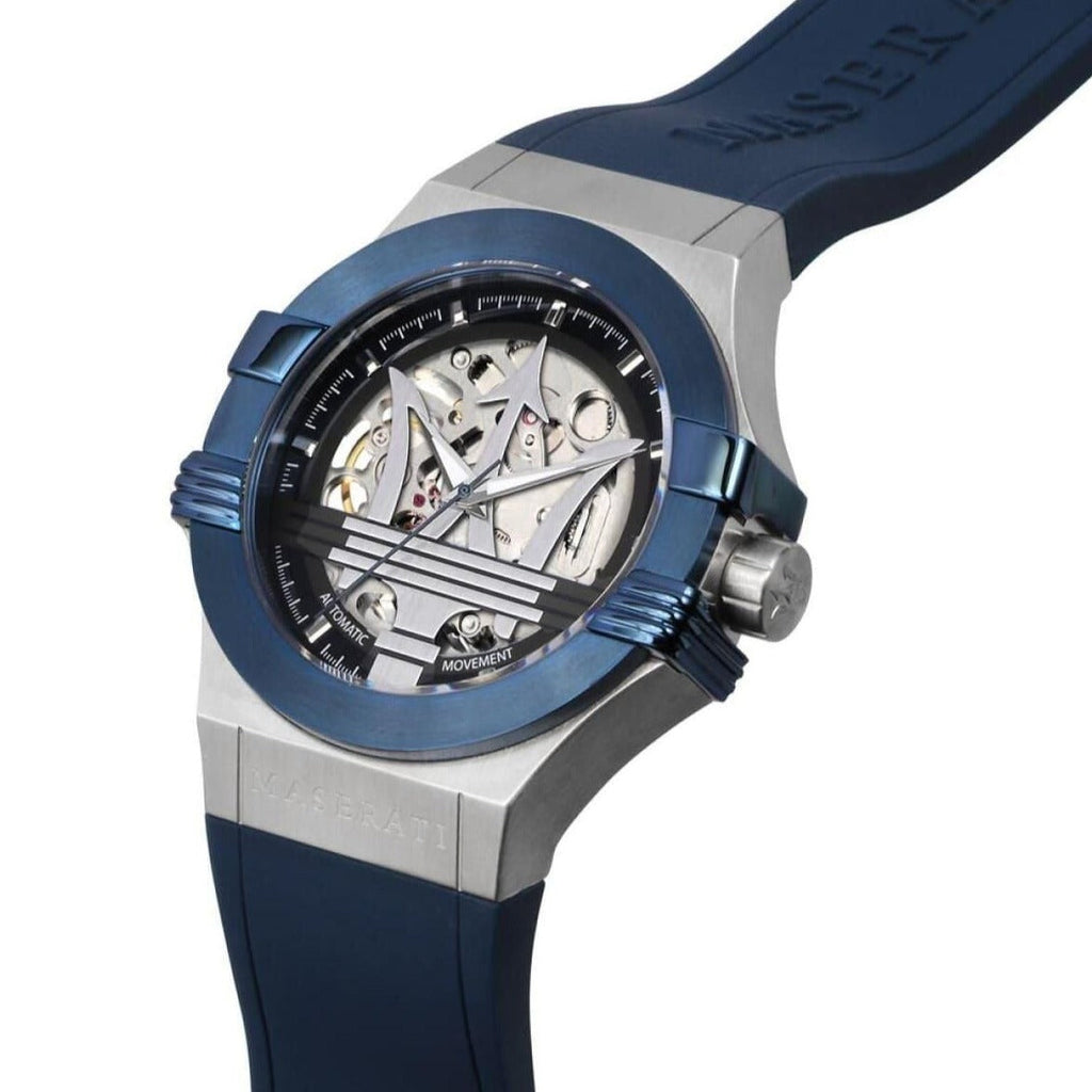 Maserati Potenza Automatic Skeleton Dial Blue Rubber Strap Watch For Men - R8821108035 Buy Now By Maserati