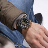 Guess Edge Chronograph Black Dial Black Leather Strap Watch For Men - GW0492G1 Buy Now By Guess