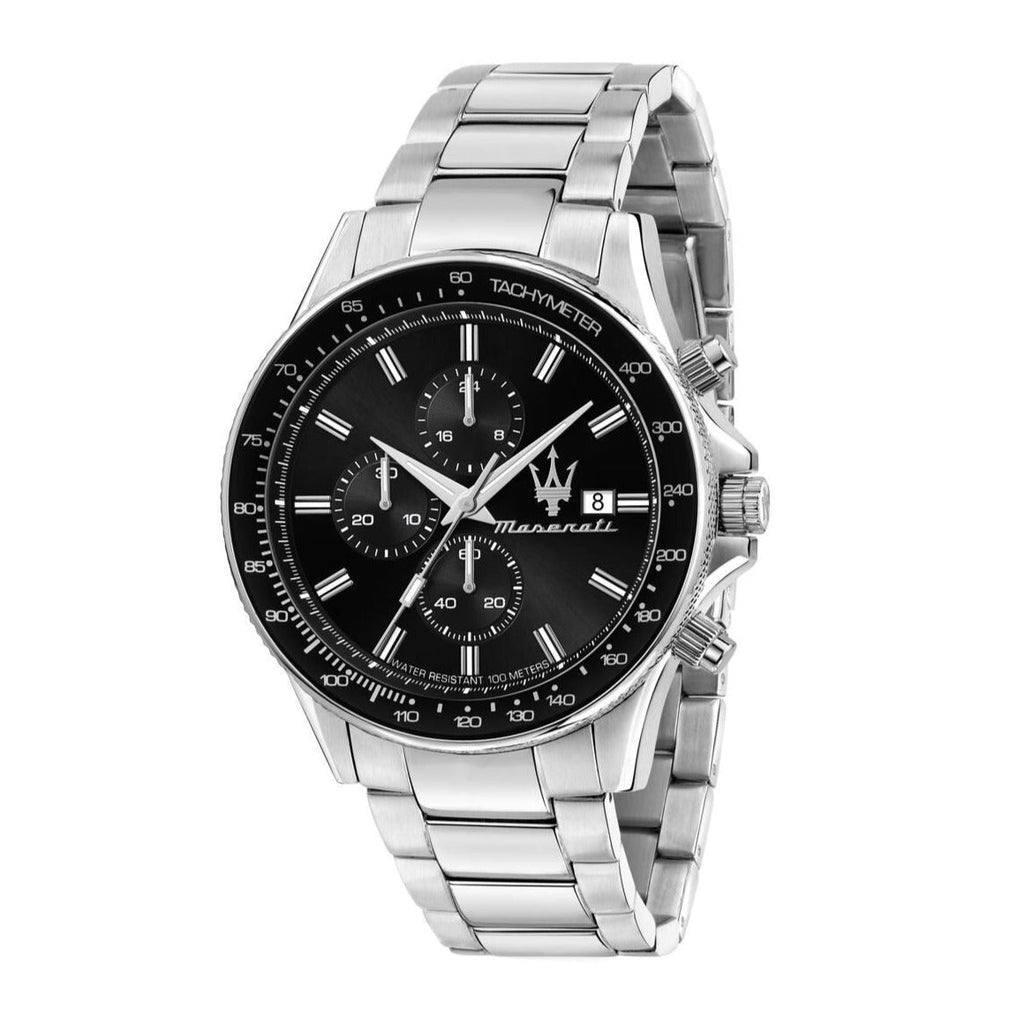 Maserati SFIDA Chronograph Black Dial Silver Steel Strap Watch For Men - R8873640015 Buy Now By Maserati