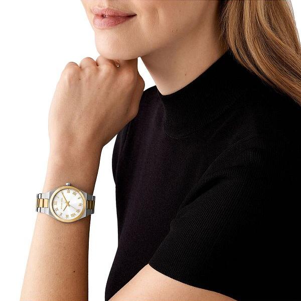 Michael Kors Lennox Three-Hand White Dial Two Tone Steel Strap Watch for Women - MK7464 Buy Now By Michael Kors