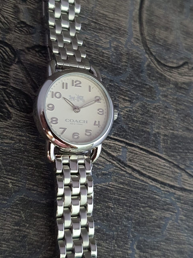 Coach Delancey White Dial Silver Steel Strap Watch for Women - 14502240 Buy Now By Coach