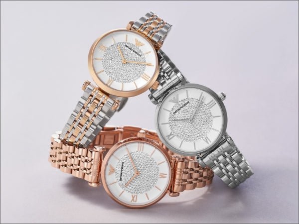 Emporio Armani Gianni T Bar White Dial Two Tone Steel Strap Watch For Women - AR1926 Buy Now By Emporio Armani