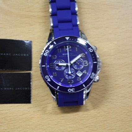 Marc Jacobs Rock Chronograph Blue Dial Blue Silicone Strap Watch for Women - MBM2548 Buy Now By Marc Jacobs