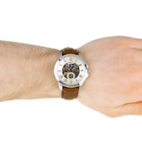 Fossil Grant Automatic White Dial Brown Leather Strap Watch for Men - ME3052 Buy Now By Fossil