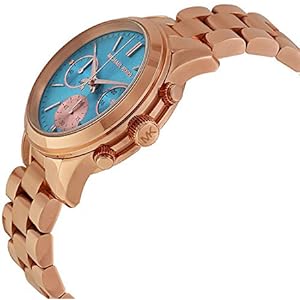 Michael Kors Runway Chronograph Turquoise Dial Rose Gold Steel Strap Watch For Women - MK6164 Buy Now By Michael Kors