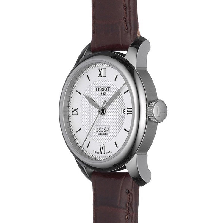 Tissot T Classic Le Locle Automatic Silver Dial Brown Leather Strap Watch For Women - T006.207.16.038.00 Buy Now By Tissot