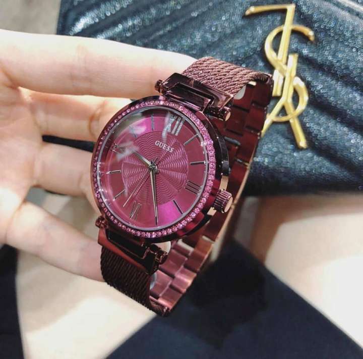 Guess Soho Pink Dial Pink Mesh Bracelet Watch For Women - W0638L6 Buy Now By Guess