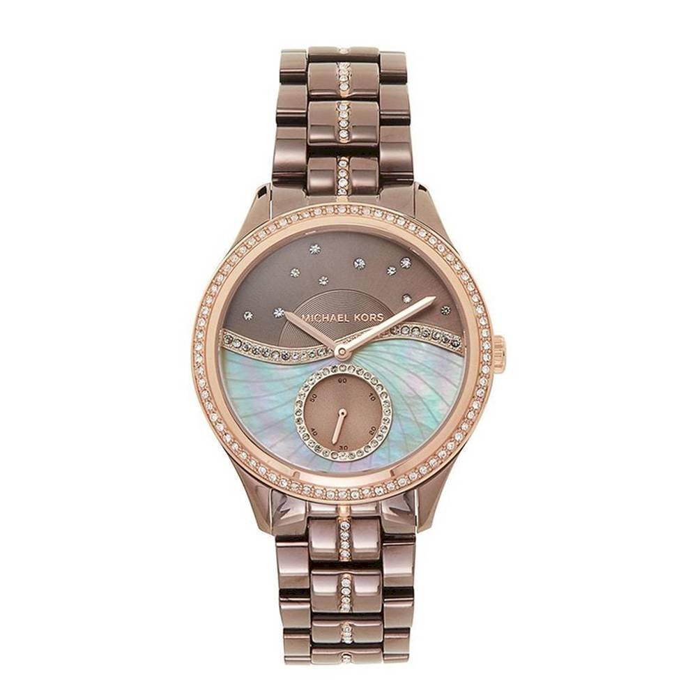Michael Kors Lauryn Rose Gold Dial Brown Steel Strap Watch for Women - MK3757 Buy Now By Michael Kors