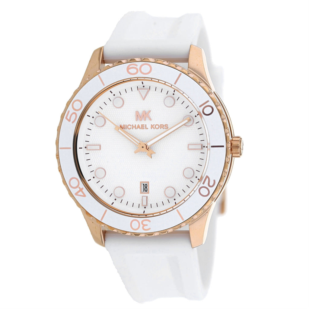 Michael Kors Runway Quartz White Dial White Rubber Strap Watch For Women - MK6853 Buy Now By Michael Kors
