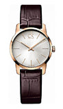 Calvin Klein City White Mother of Pearl Dial Brown Leather Strap Watch for Women - K2G23620 Buy Now By Calvin Klein