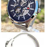Tommy Hilfiger Spencer Skeleton Black Dial Silver Mesh Bracelet Watch for Men - 1791643 Buy Now By Tommy Hilfiger