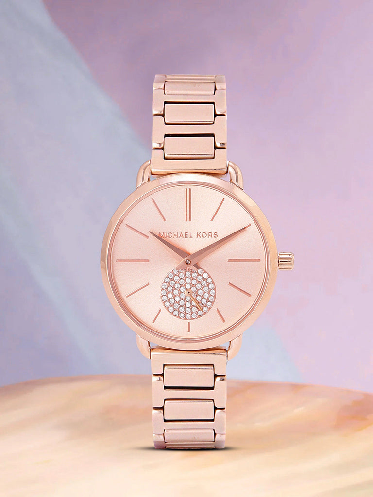Michael Kors Portia Analog Quartz Rose Gold Dial Rose Gold Steel Strap Watch For Women - MK3839 Buy Now By Michael Kors