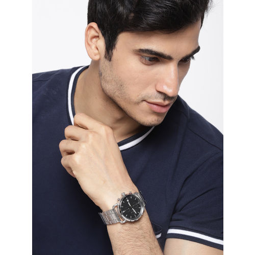 Fossil The Commuter Black Dial Silver Steel Strap Watch for Men - FS5399 Buy Now By Fossil