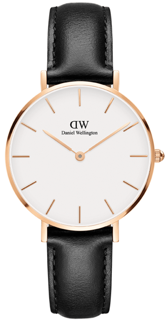 Daniel Wellington Petite Sheffield White Dial Black Leather Strap Watch For Women - DW00100174 Buy Now By Daniel Wellington