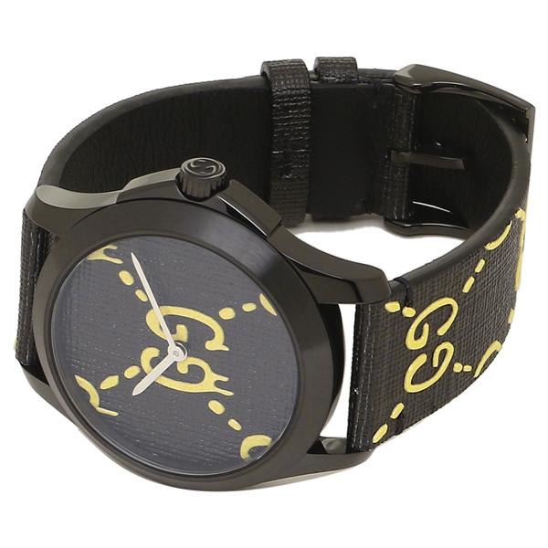 Gucci G Timeless Ghost Black Dial Black Leather Strap Watch For Men - YA1264019 Buy Now By Gucci